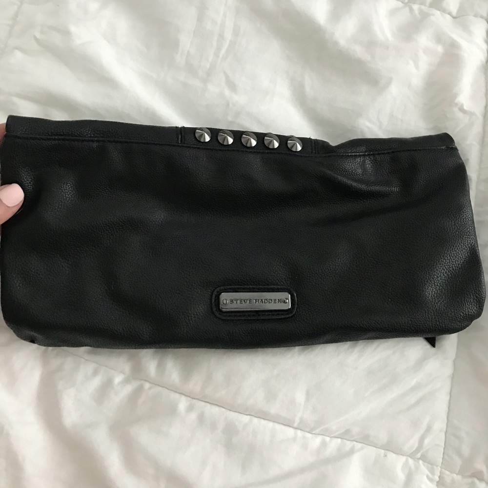 Black Steve Madden foldover clutch